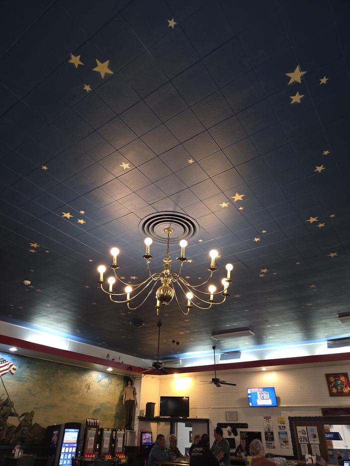 Decorative chandelier and ceiling lighting installation